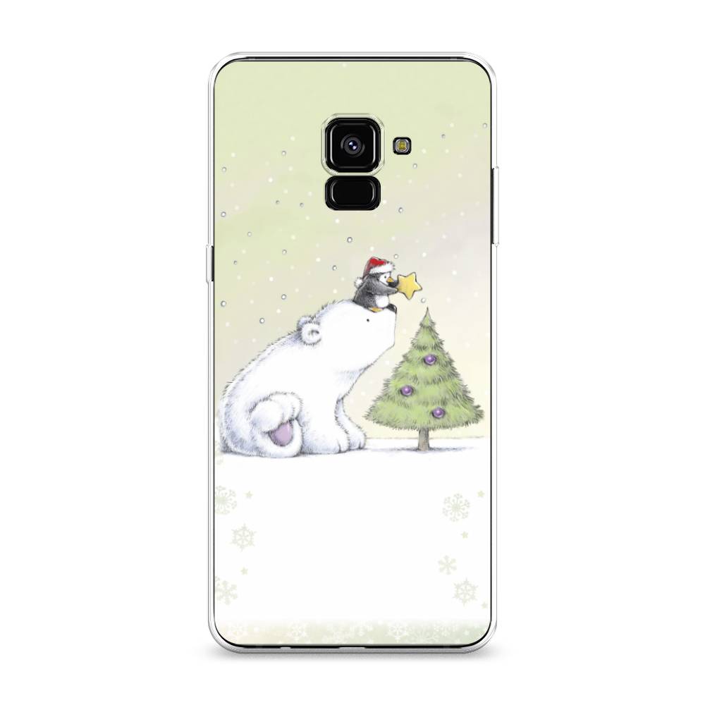 

Чехол на Samsung Galaxy A8 Plus 2018 "Украшение елки", Белый;бежевый, 25550-5
