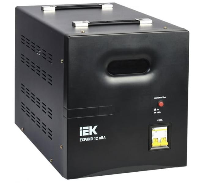 Стабилизатор напряжения IEK Expand 12кВА однофазный черный (IVS21-1-012-11)