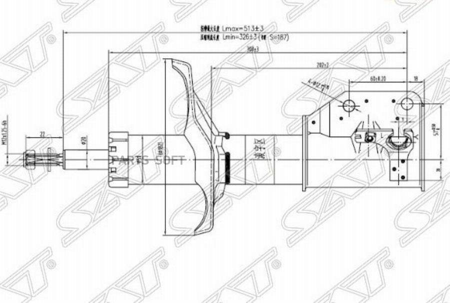 

Стойка Передняя Mazda Premacy/Familia/323 98-05 Lh Sat Арт. St-B25D-34-900