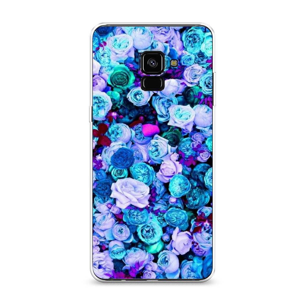 

Чехол на Samsung Galaxy A8 Plus 2018 "Цветочный ковер", Фиолетовый, 25550-2