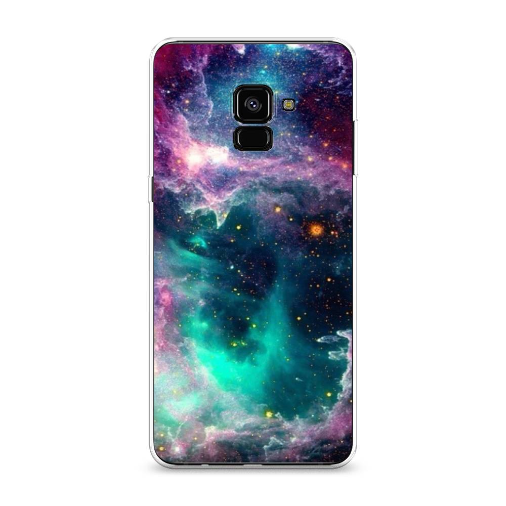 

Чехол на Samsung Galaxy A8 Plus 2018 "Звездные облака", Розовый;бежевый, 25550-2
