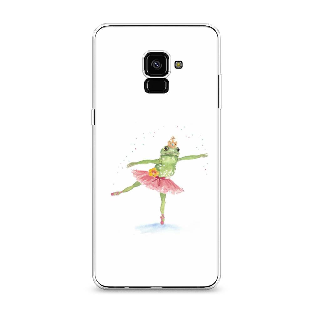 

Чехол на Samsung Galaxy A8 Plus 2018 "Лягушка-балерина", Зеленый, 25550-4