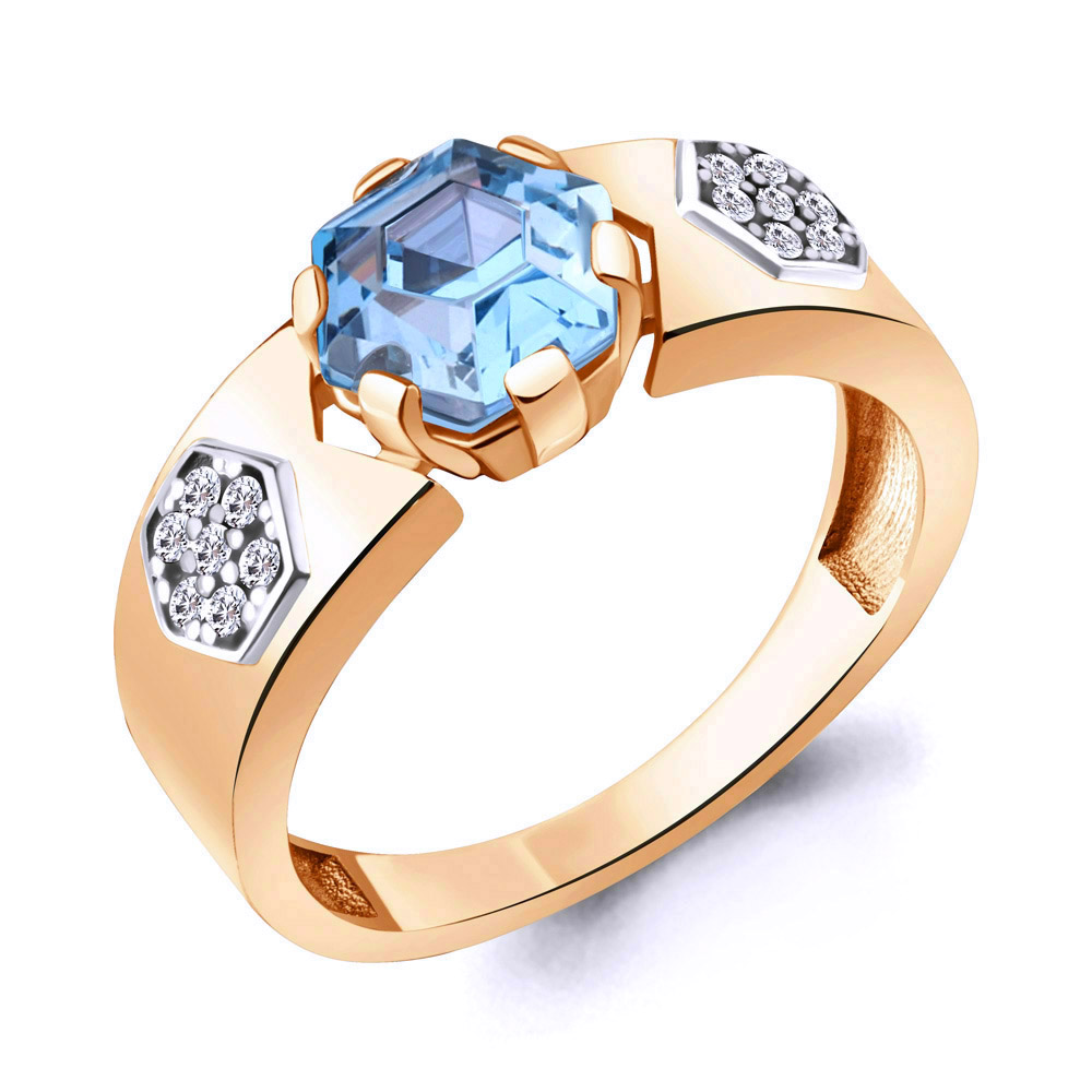 

Кольцо из серебра с фианитом Aquamarine Aquamarine 6743992А_925_з р, 6743992А_925_з