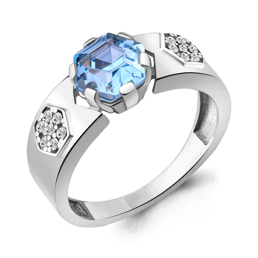 

Кольцо из серебра с фианитом Aquamarine Aquamarine 6743992А_925_р р, 6743992А_925_р