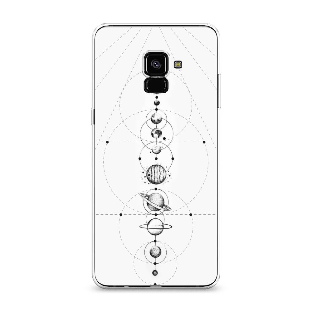 

Чехол на Samsung Galaxy A8 Plus 2018 "Парад планет", Серый, 25550-2