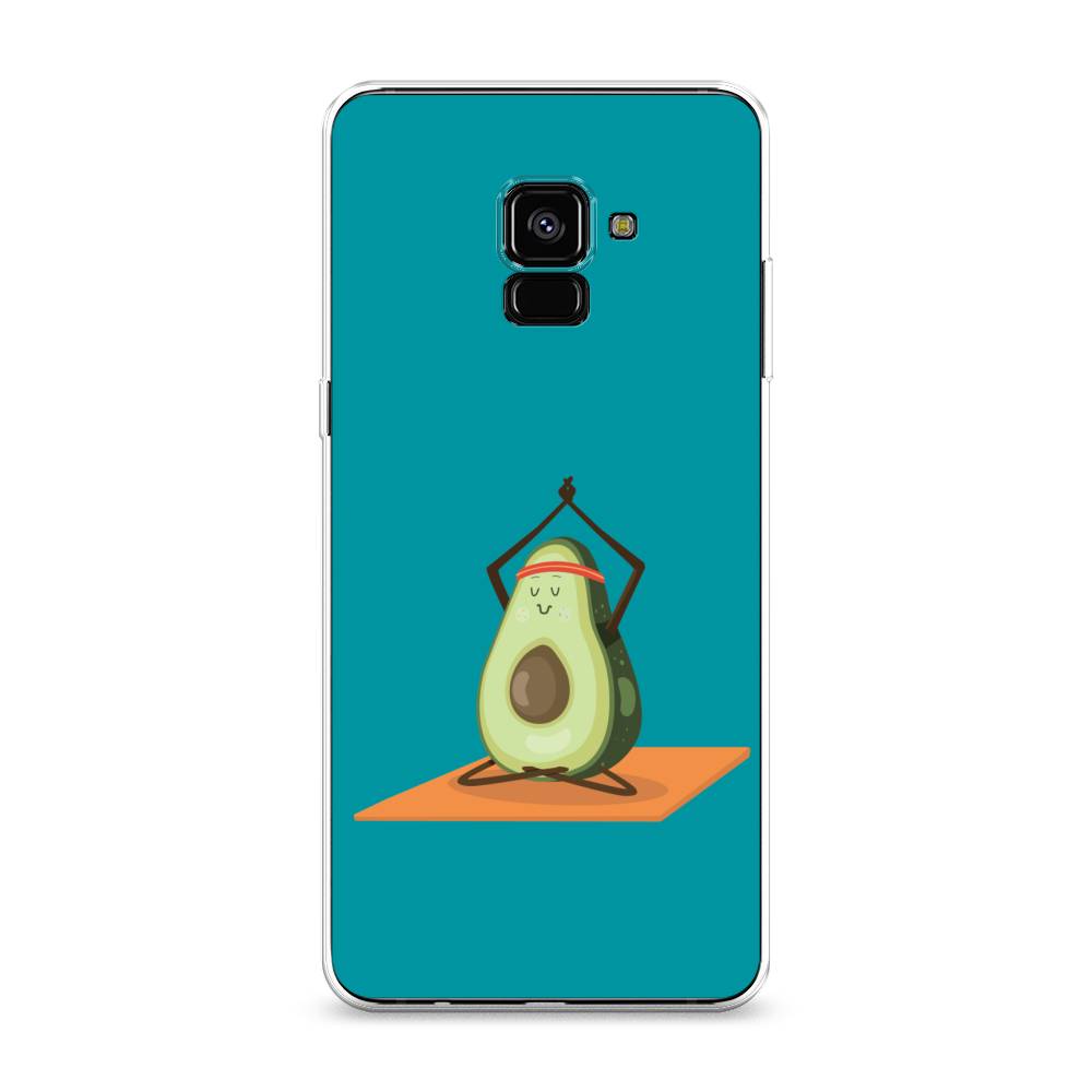 

Чехол на Samsung Galaxy A8 Plus 2018 "Расслабься с авокадо", Голубой, 25550-6