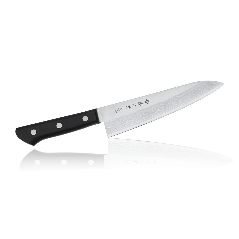 фото Нож кухонный, поварской шеф нож tojiro, лезвие 18см, сталь vg-10, дамасская сталь, япония