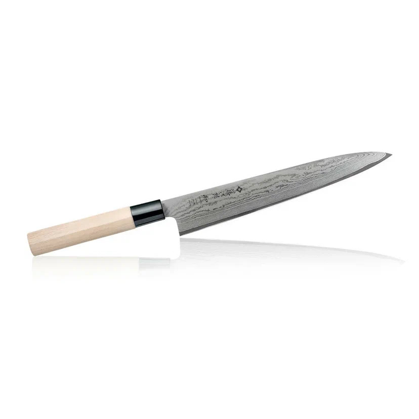 фото Кухонный нож для нарезки слайсер tojiro fd-599, лезвие 20.5 см, сталь vg10, япония