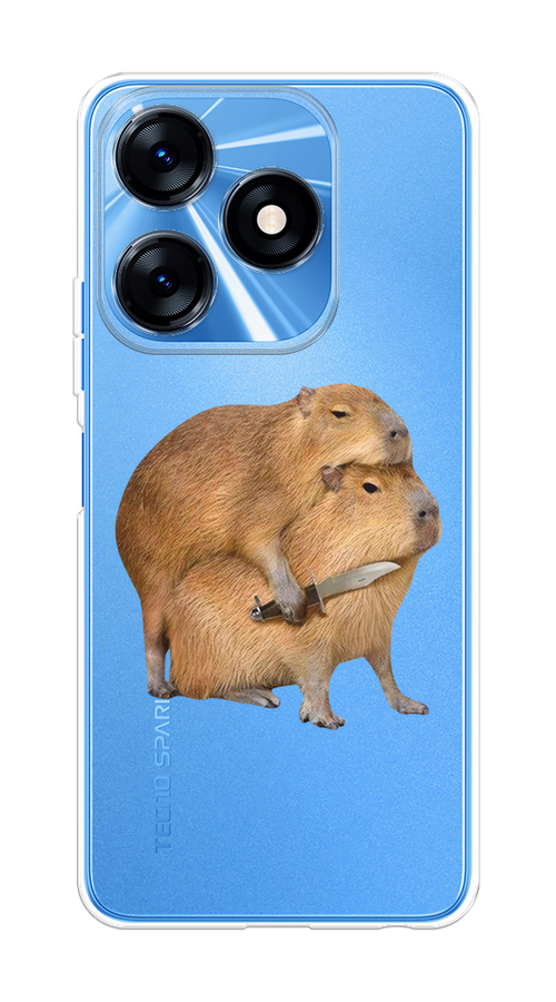 

Чехол на Tecno Spark 10/10C "Капибара с ножом", Бежевый, 303650-1