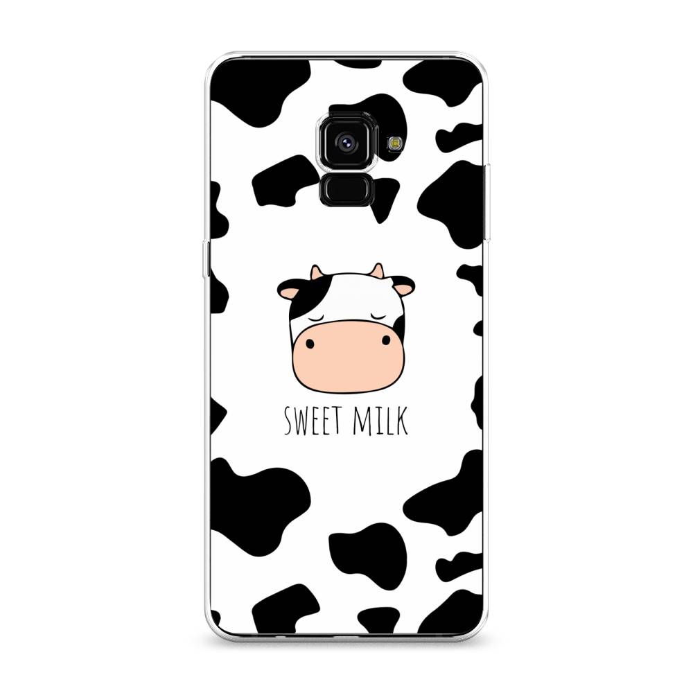 

Чехол на Samsung Galaxy A8 Plus 2018 "Sweet milk", Розовый;белый;черный, 25550-1