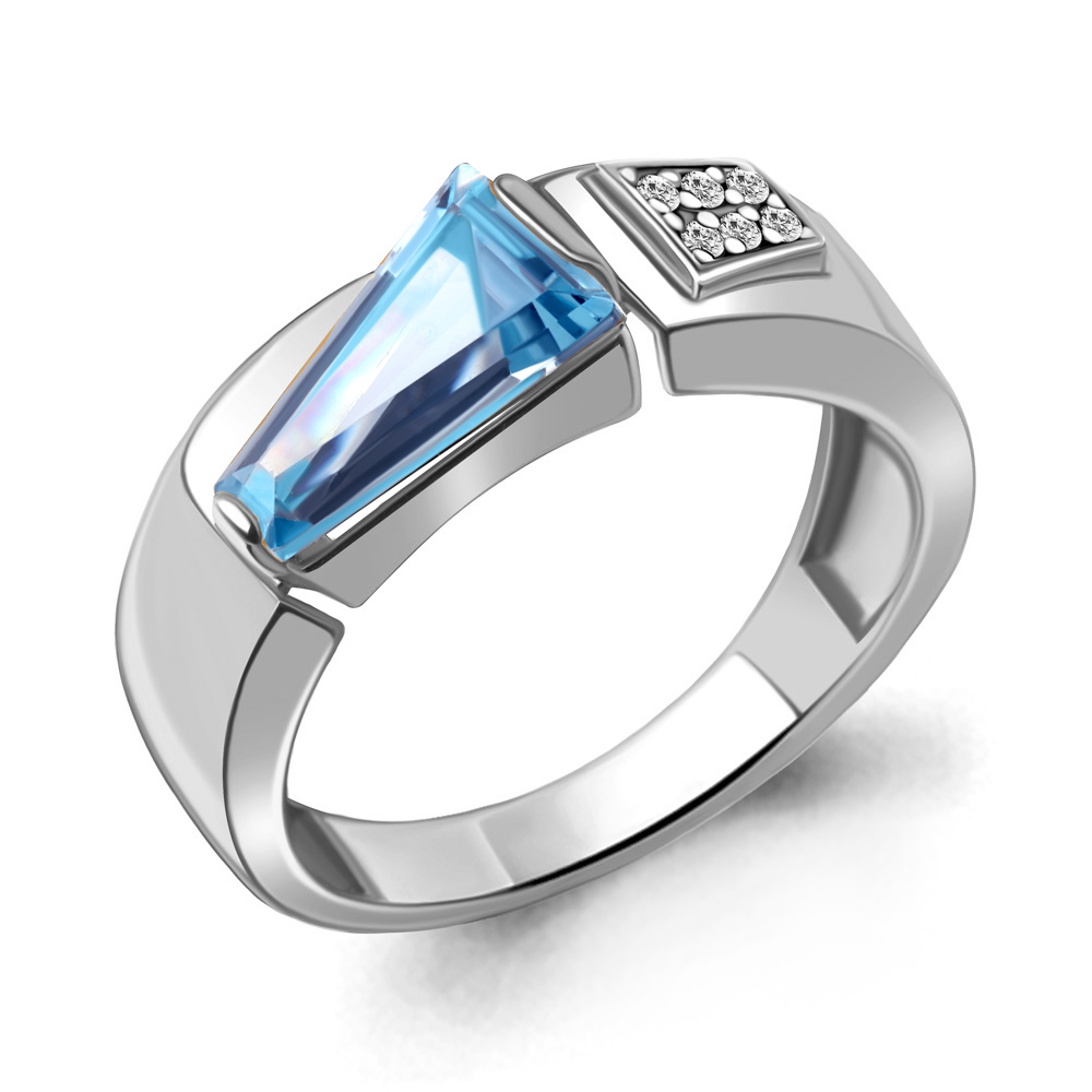 

Кольцо из серебра с фианитом Aquamarine Aquamarine 6743792А_925_р р, 6743792А_925_р