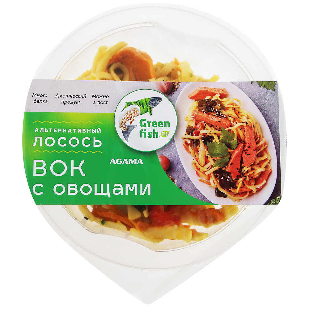 

ВОК с овощами Agama Green Альтернативный лосось 200 г