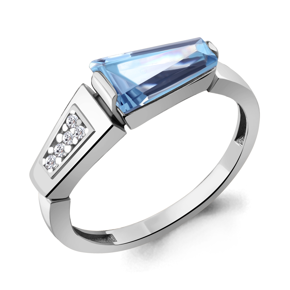 

Кольцо из серебра с фианитом Aquamarine Aquamarine 6743692А_925_р р, 6743692А_925_р