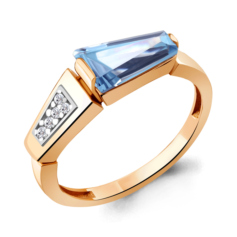 

Кольцо из серебра с фианитом Aquamarine Aquamarine 6743692А_925_з р, 6743692А_925_з