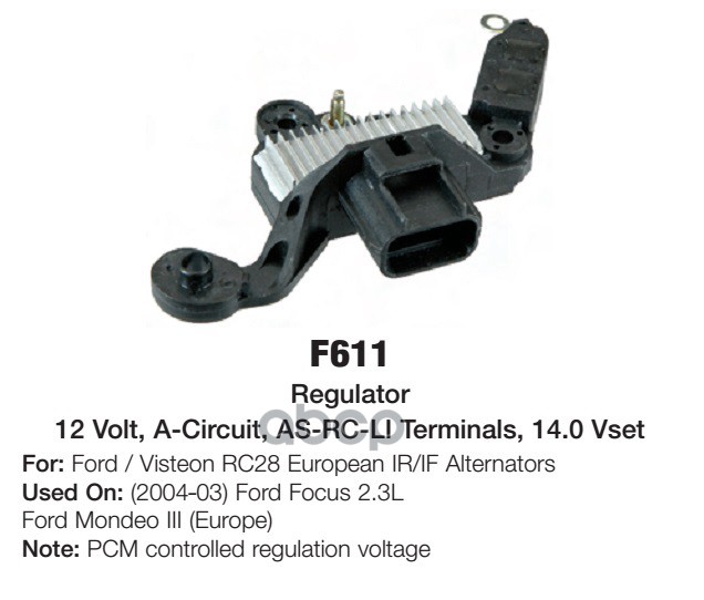 F611 реле-Регулятор Ford 12v Ford, Mazda, Jaguar 00-10 TRANSPO  F611