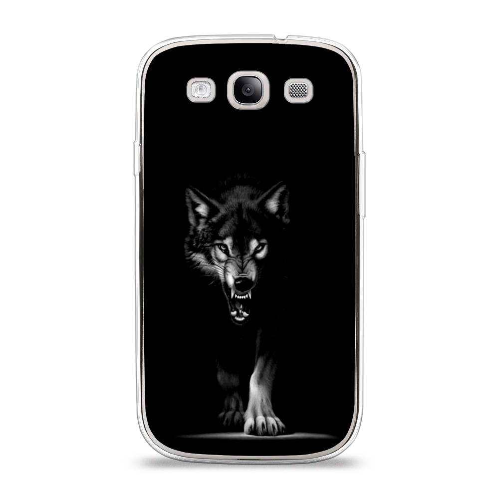 

Чехол Awog на Samsung Galaxy S3 / Самсунг S3 "Волк выходит из ночи", Серый;черный;белый, 23750-1