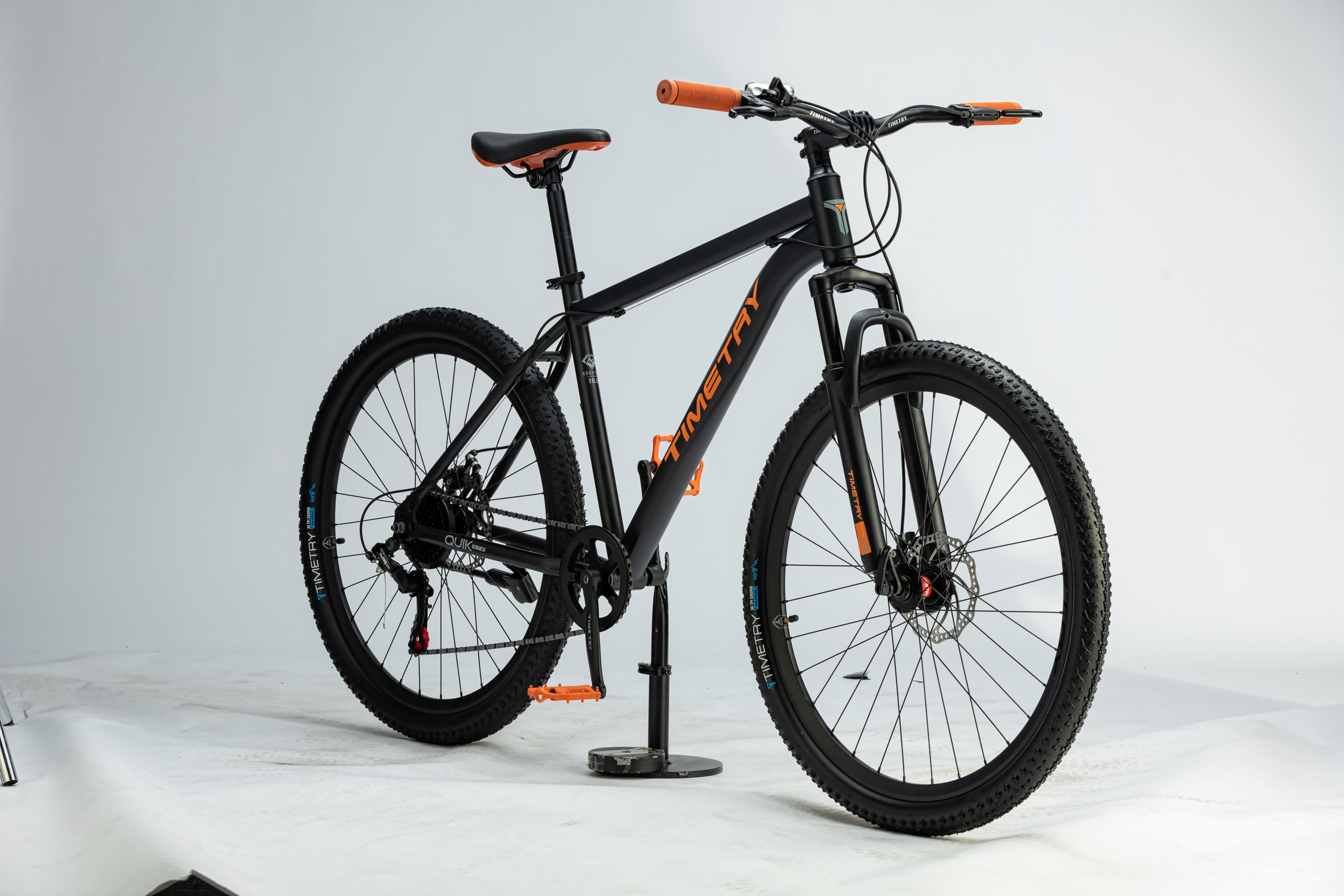 Велосипед Timetry TT322 2024 140-190 см черно-оранжевый