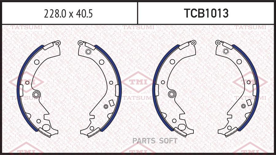 

Колодки Тормозные Барабанные Toyota Isis/Ist/Voxy/Rav4 02-> TATSUMI арт. TCB1013