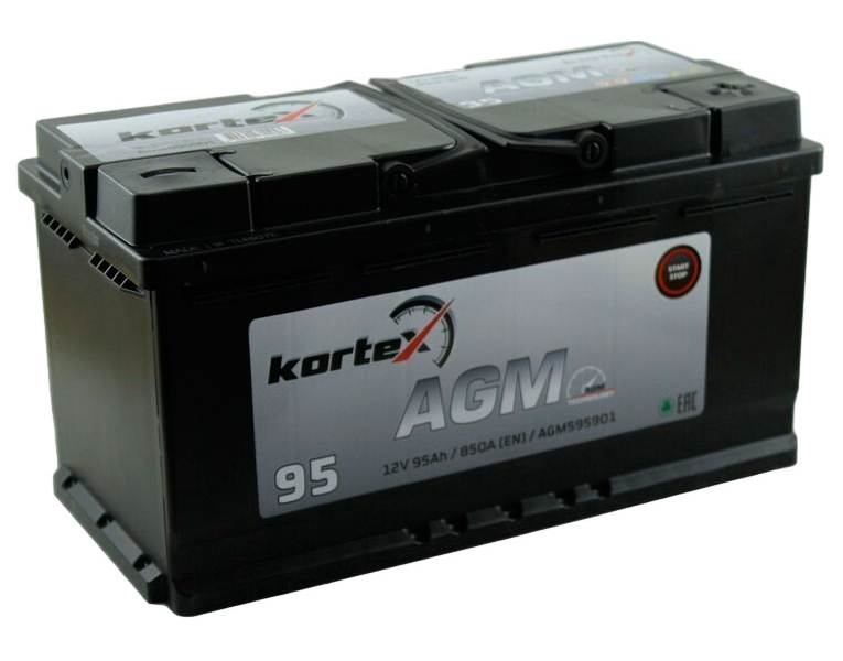 Аккумулятор Kortex Agm 95А/Ч Обратная Полярность