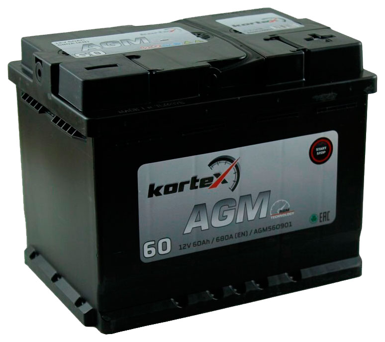 Аккумулятор Kortex Agm 60А/Ч Обратная Полярность