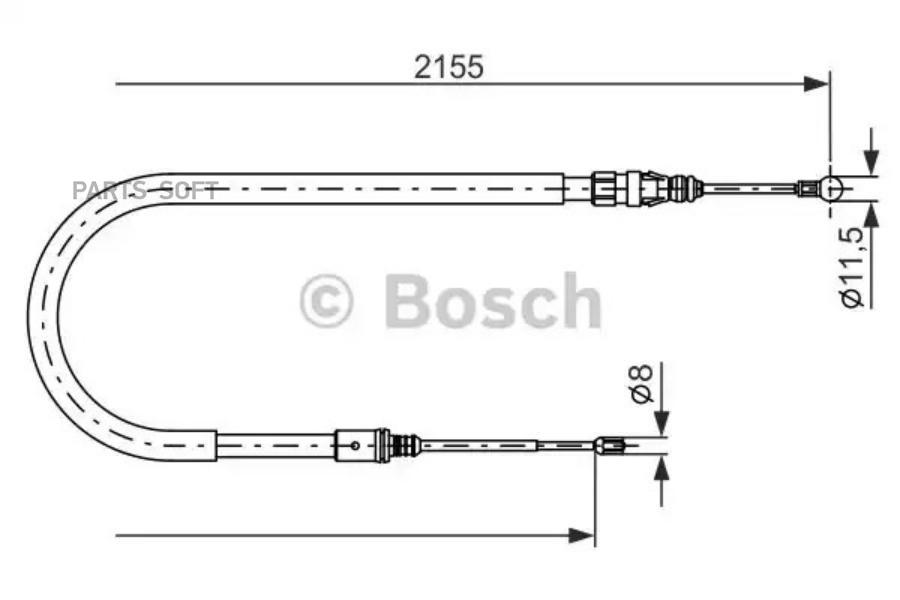 Трос стояночного тормоза Bosch 1987477994