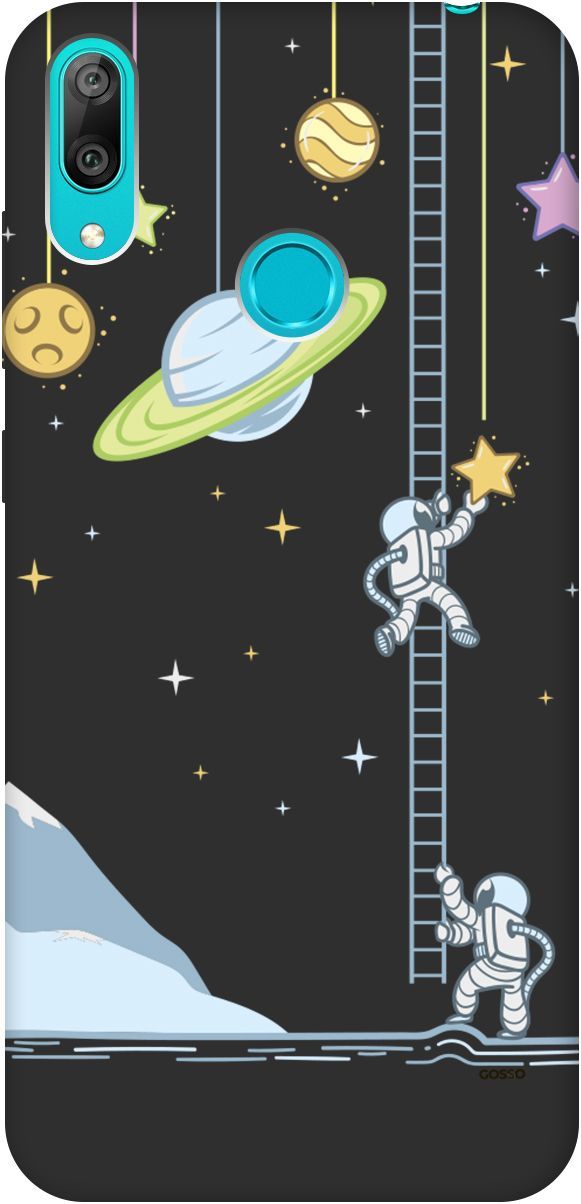 

Матовый чехол на Huawei Y7 (2019) "Ladder into Space" черный, Черный;белый, 2480
