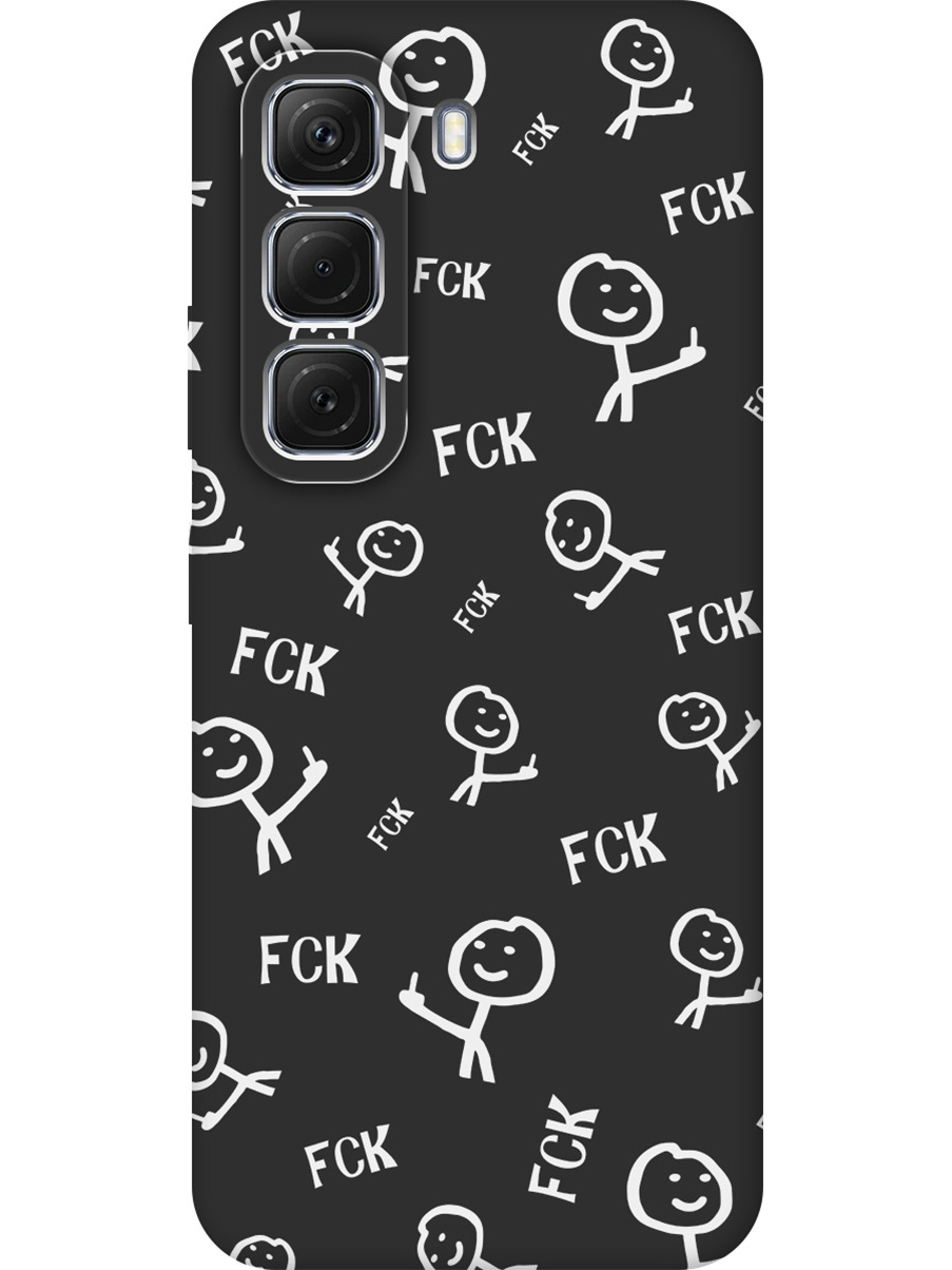 

Силиконовый чехол на Infinix Hot 50 4G с принтом "Fck Pattern" матовый черный, Черный;белый, 786718761