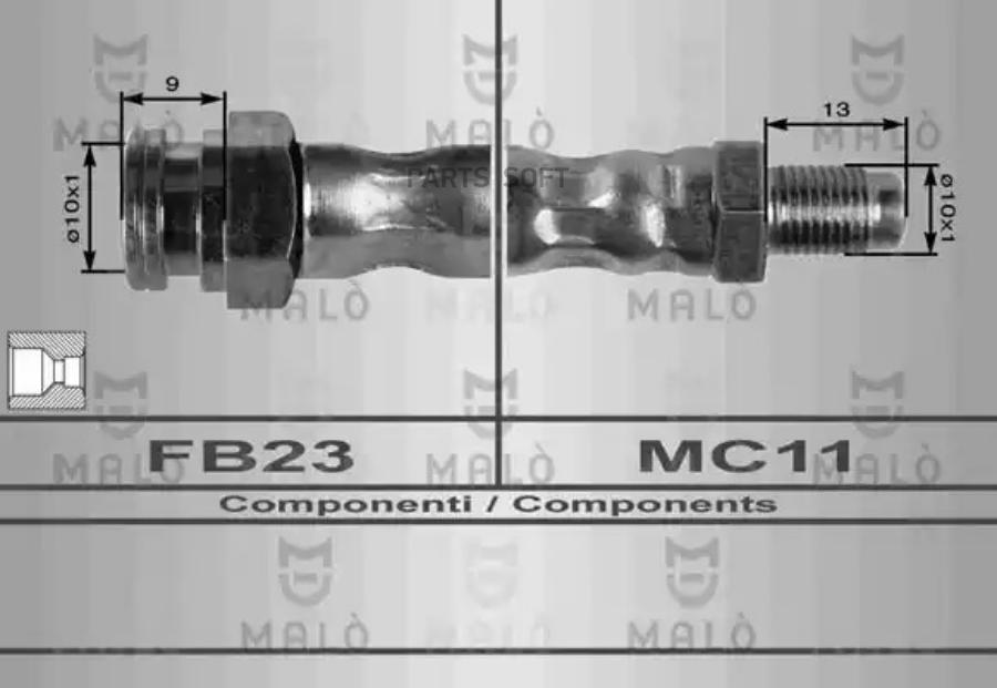 

Шланг Тормозной Malo арт. 80176