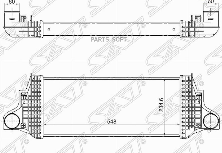 Радиатор интеркулера mercedes ml-class w164 05-11/gl-class x164 09-12/r-class w251 06-