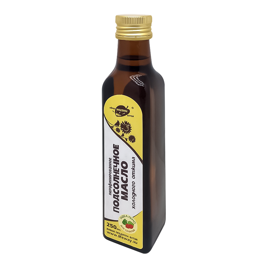 Подсолнечное масло холодного отжима (extra virgin sunflower oil) LifeWay Образ Жизни 250мл