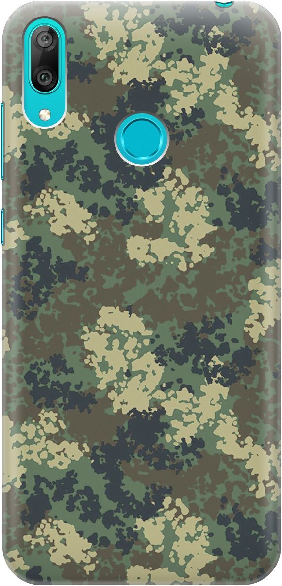 

Силиконовый чехол на Huawei Y7 (2019) "Лесной камуфляж", Бежевый;зеленый, 4222
