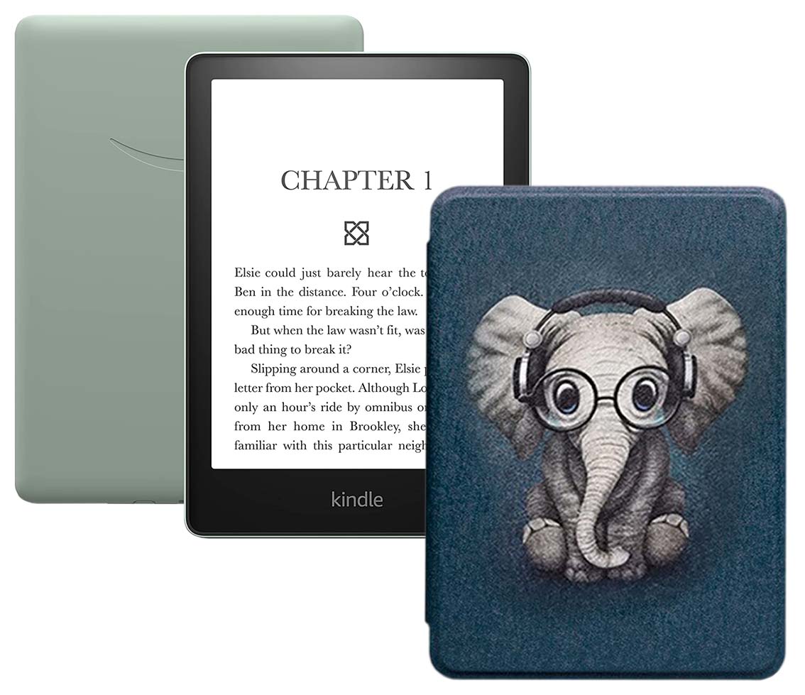 

Электронная книга Amazon Kindle PaperWhite 2021 16Gb SO Agave Green с обложкой Elephant, Зеленый;серый;синий, Kindle PaperWhite