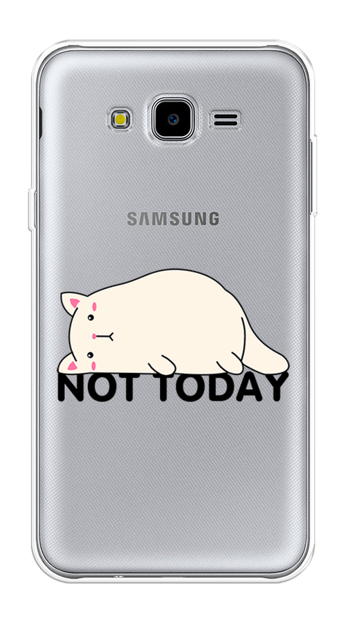 

Чехол на Samsung Galaxy J7 Neo "Cat not today", Белый;розовый;черный, 25350-1