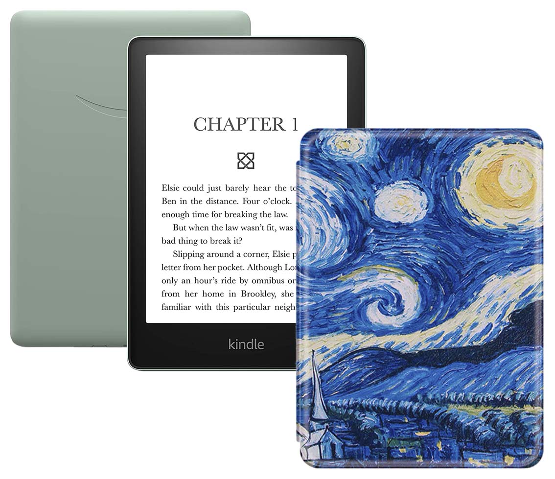 

Электронная книга Amazon Kindle PaperWhite 2021 16Gb SO Agave Green с обложкой Van Gogh, Белый;голубой;зеленый, Kindle PaperWhite