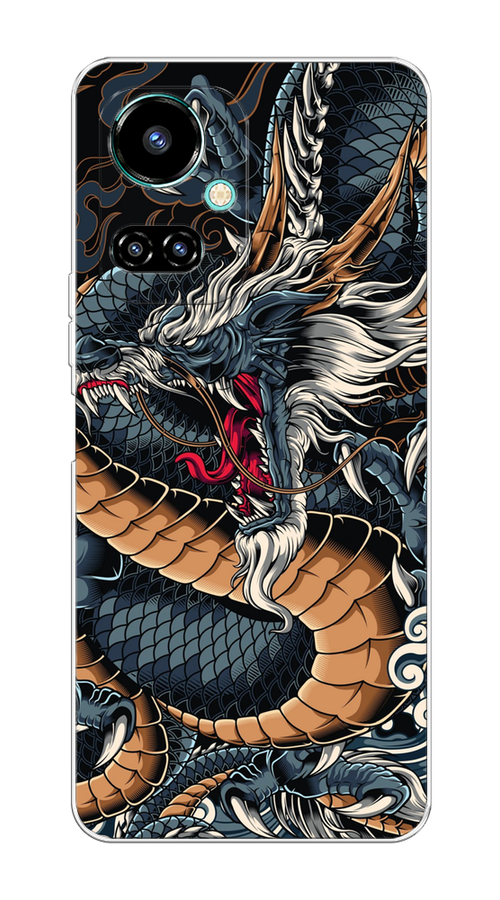 

Чехол на Tecno Camon 19/19 Pro 4G "Japanese Dragon", Коричневый;черный;синий, 302250-1