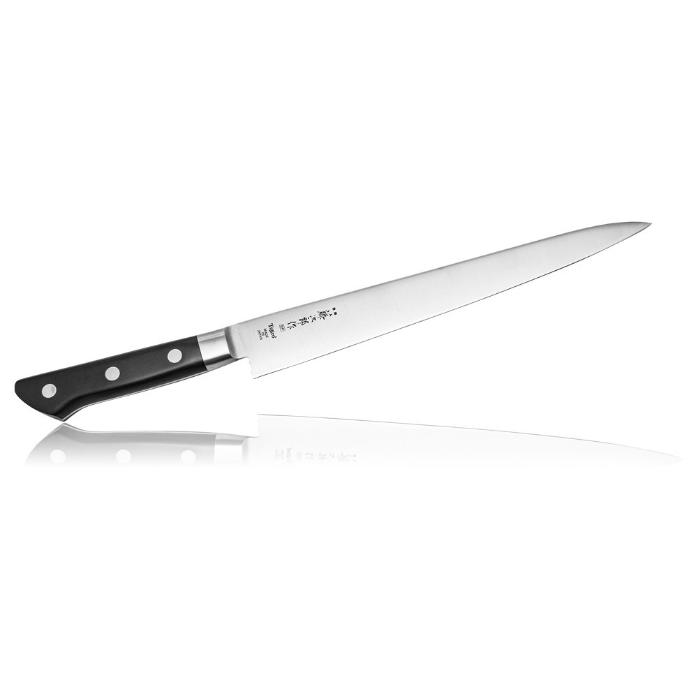 фото Кухонный нож слайсер для тонкой нарезки tojiro f-806, лезвие 27 см, сталь vg-10, япония