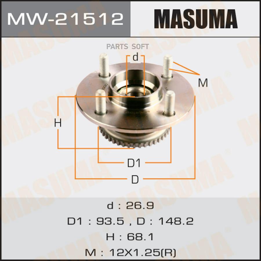 

Подшипник ступицы задней Nissan Almera II/Almera II Hatchback 00>06 Masuma MW21512
