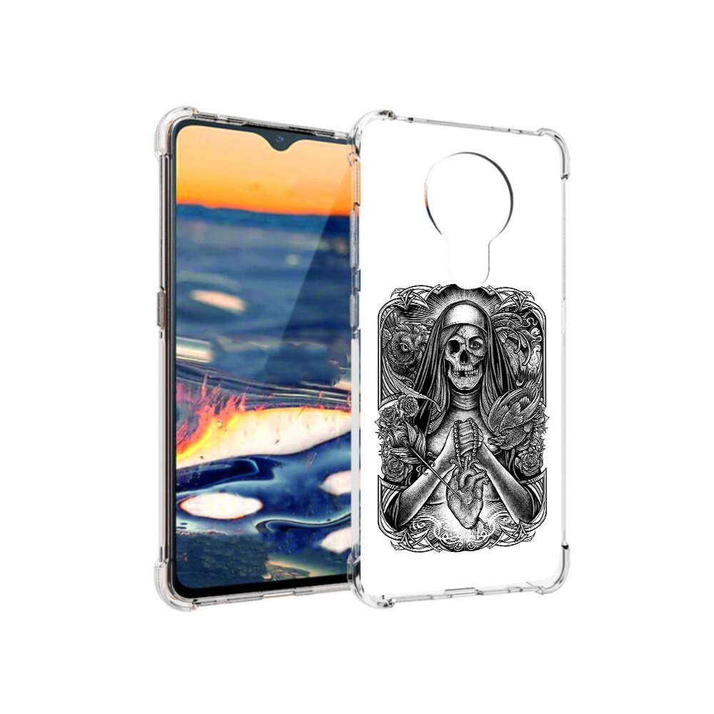 

Чехол MyPads Tocco для Nokia 5.3 скелет с сердцем (PT227052.106.603), Прозрачный, Tocco