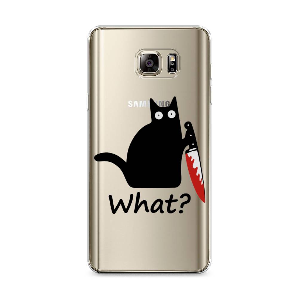 

Чехол на Samsung Galaxy Note 5 "Котик с ножом", Черный;красный, 23550-6