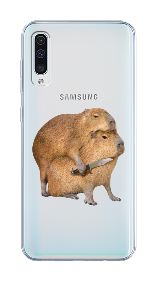 

Чехол на Samsung Galaxy A50/A30S "Капибара с ножом", Бежевый, 28850-1
