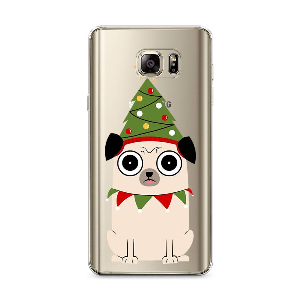 

Чехол на Samsung Galaxy Note 5 "Собачка с ёлочкой", Бежевый;красный;зеленый, 23550-1