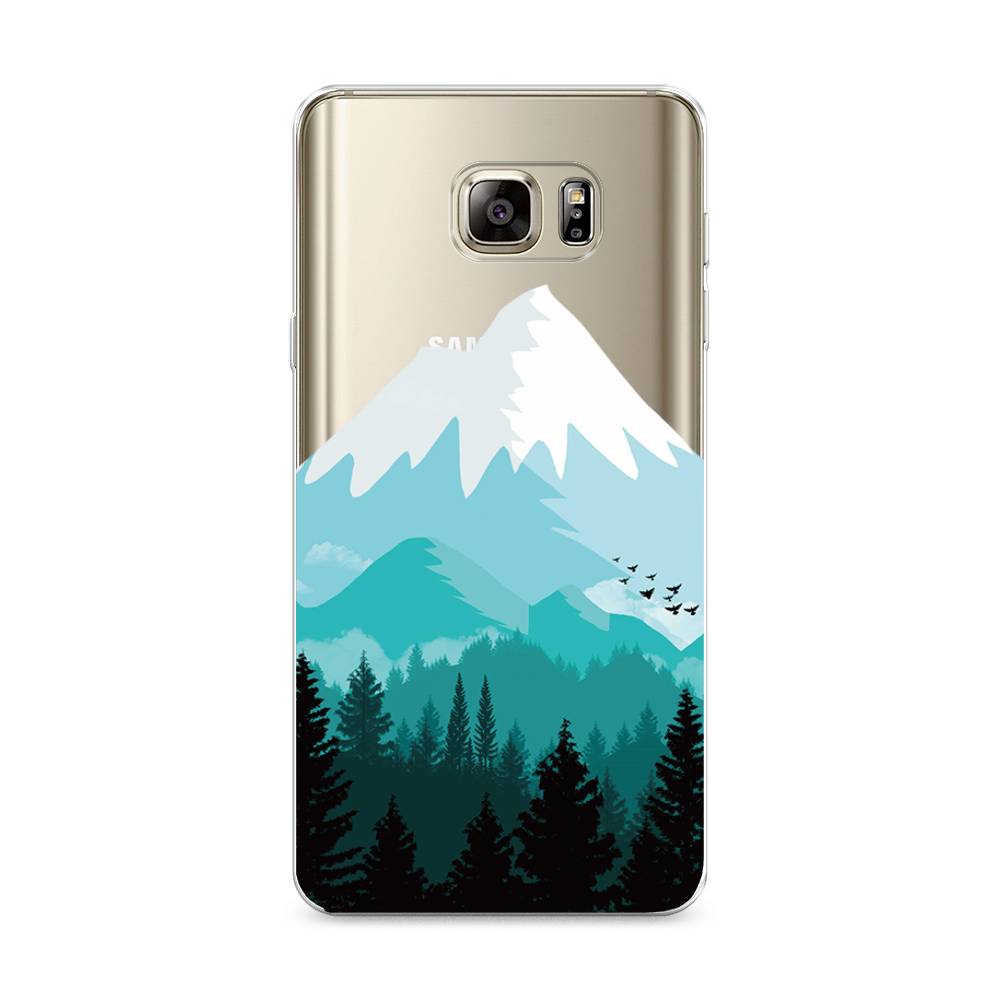 

Чехол на Samsung Galaxy Note 5 "Синяя снежная гора", Белый;голубой, 23550-2