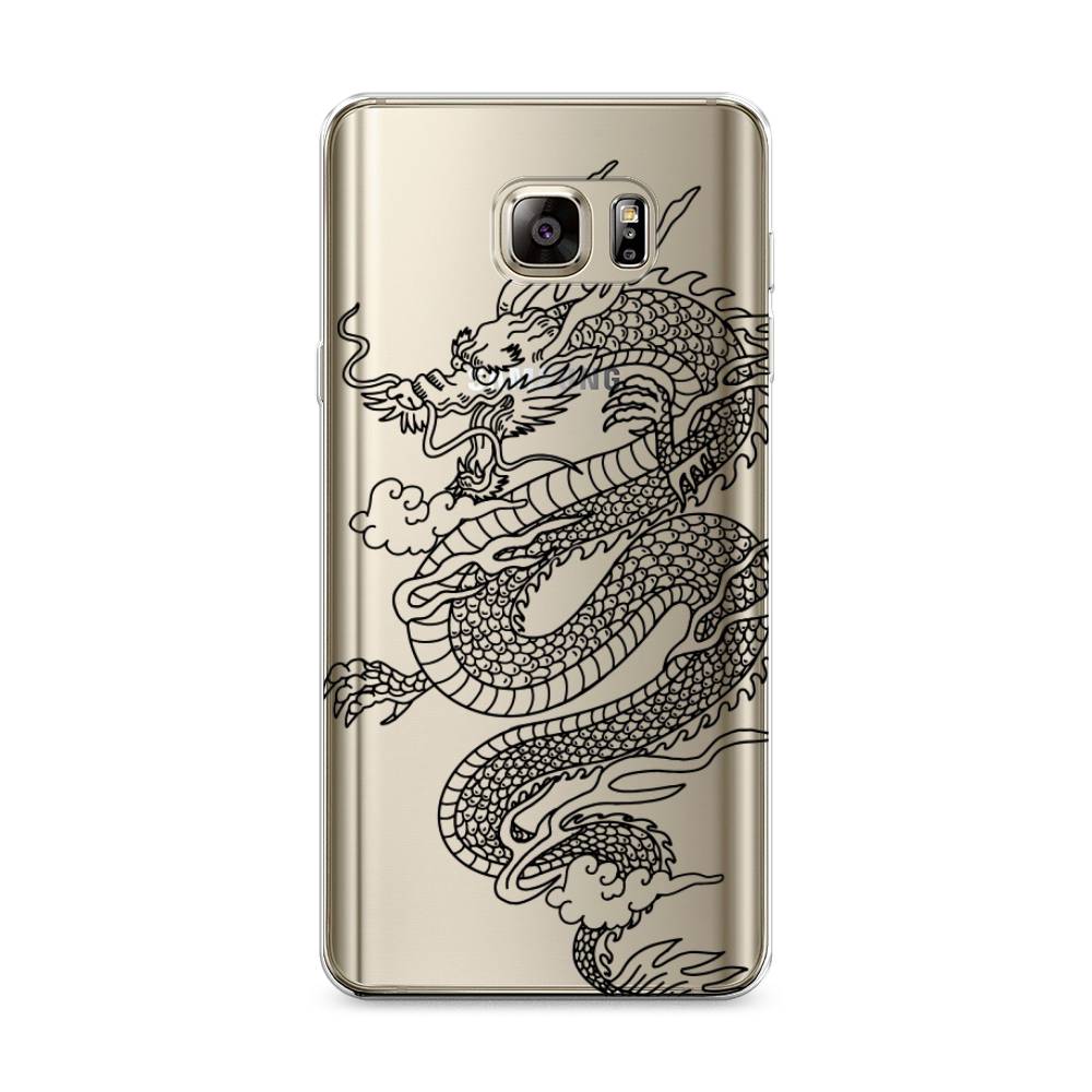 

Чехол на Samsung Galaxy Note 5 "Большой китайский дракон", Черный;серый, 23550-1