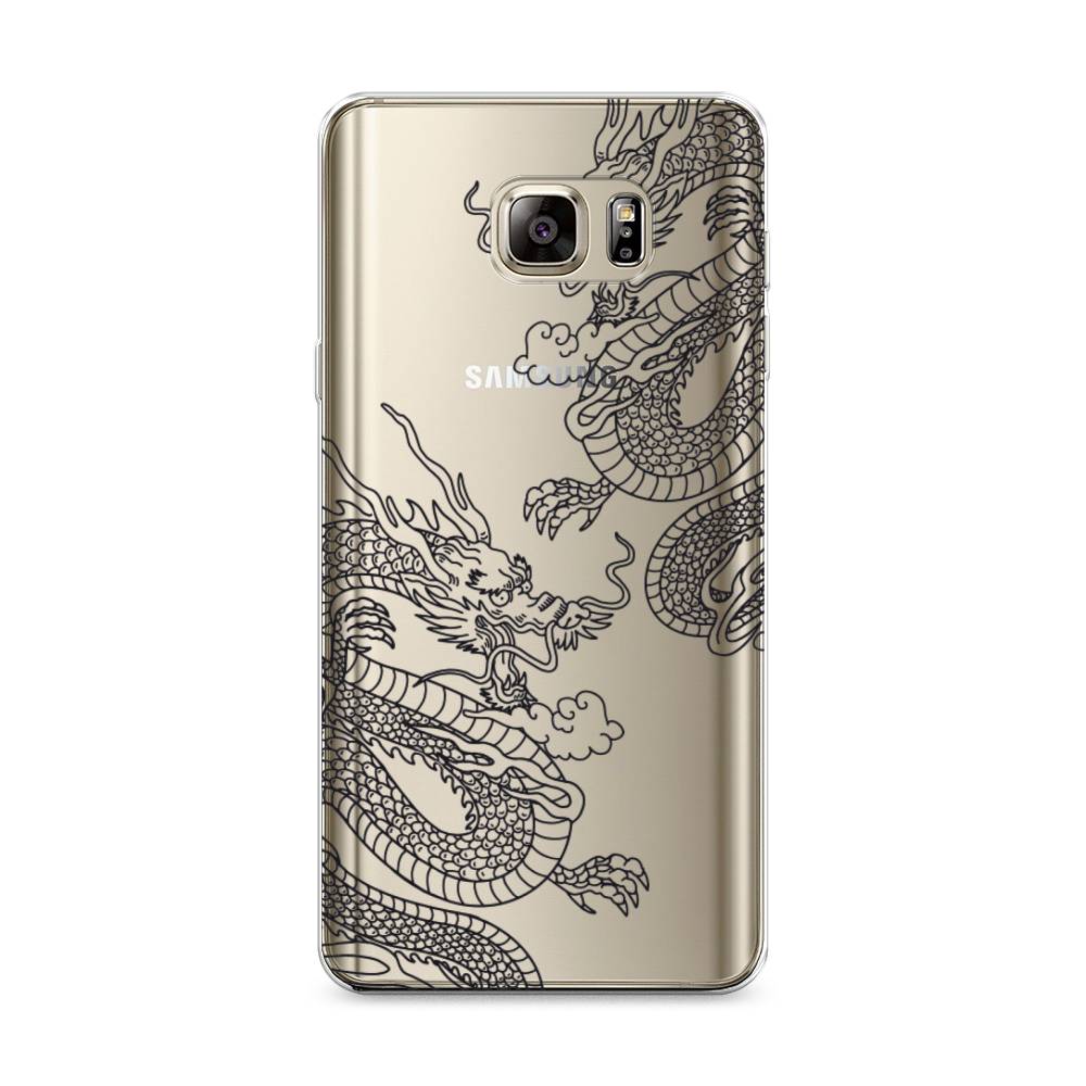 

Чехол на Samsung Galaxy Note 5 "Два китайских дракона", Серый;черный, 23550-1