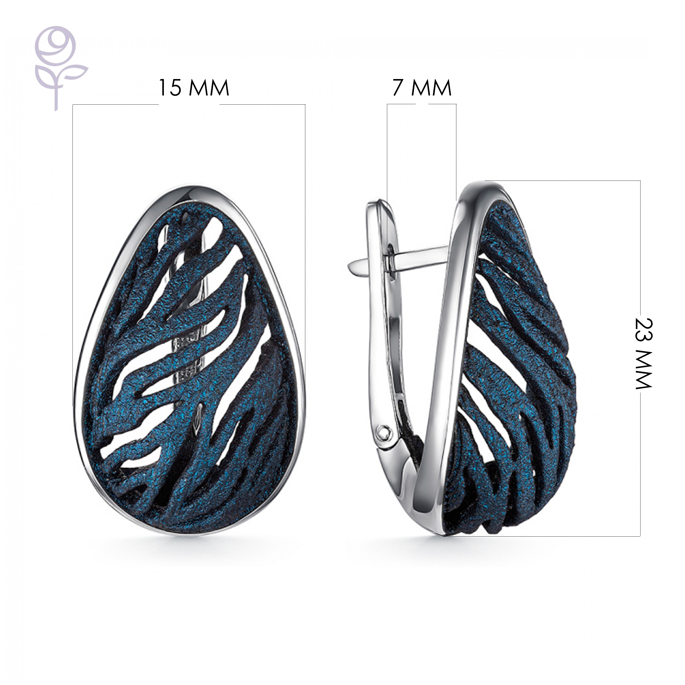 Серьги из серебра DeFleur 52939SU эмаль 5859₽