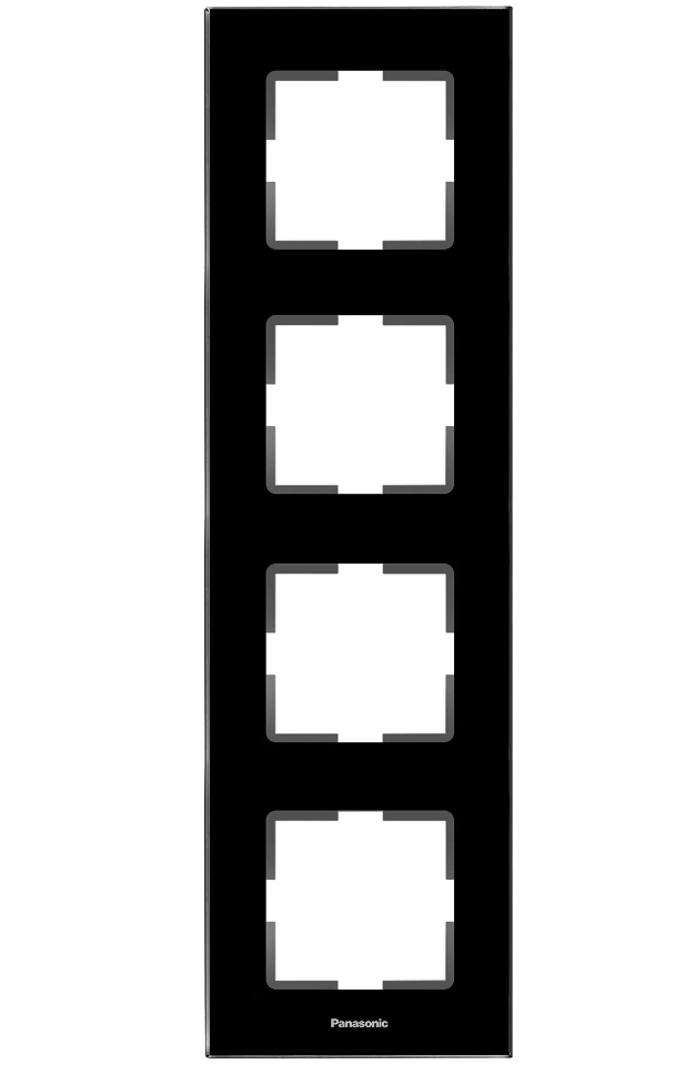 Рамка Panasonic Karre Plus WKTF08143GG-RU 4x вертикальный монтаж стекло черный (упак.:1шт)