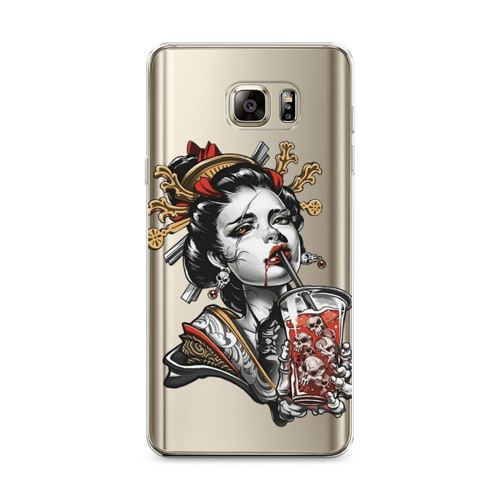 

Чехол на Samsung Galaxy Note 5 "Опасная гейша", Красный;черный;серый, 23550-4