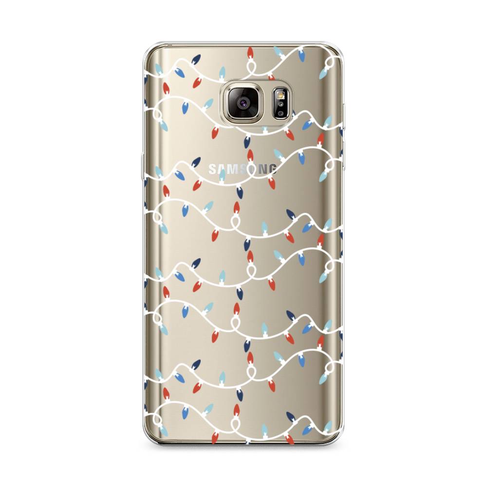 

Чехол на Samsung Galaxy Note 5 "Разноцветная гирлянда", Белый;красный;синий, 23550-5