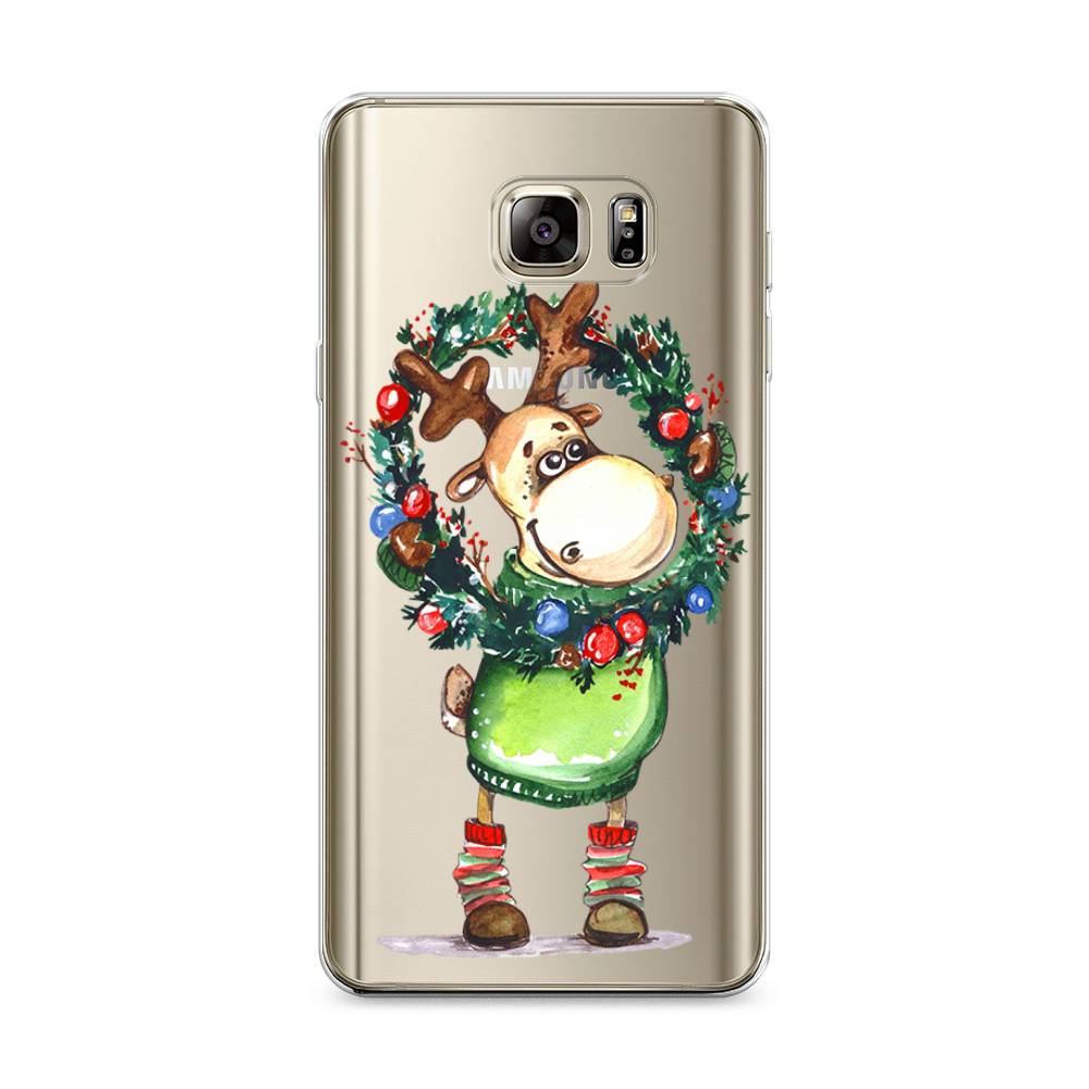 

Чехол на Samsung Galaxy Note 5 "Олень с новогодним венком", 23550-4