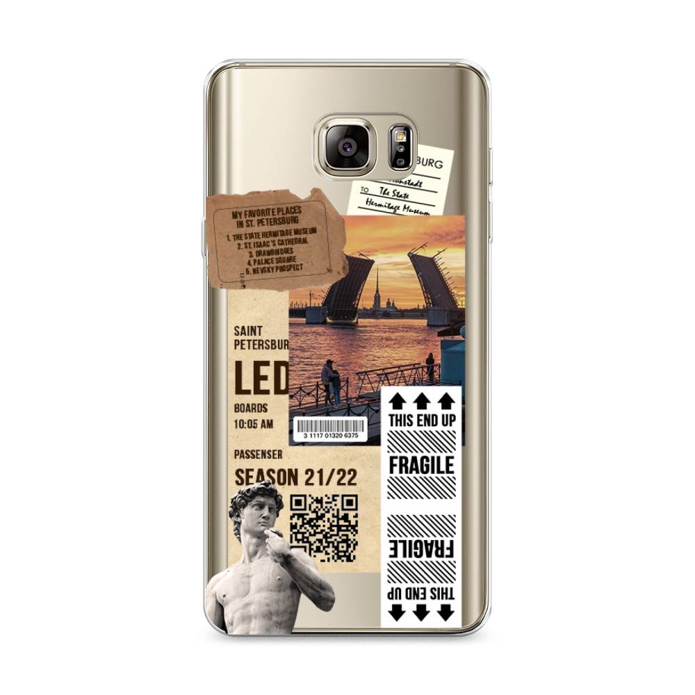 

Чехол на Samsung Galaxy Note 5 "Санкт-Петербург коллаж", Коричневый;бежевый;белый, 23550-6